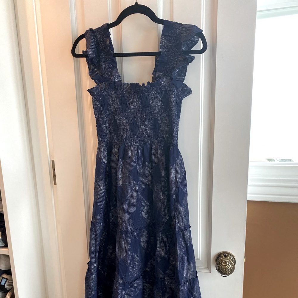 Hill House Home Blue Silver Nap Dress XS